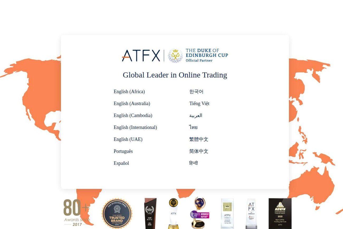 Screenshot of the ATFX website