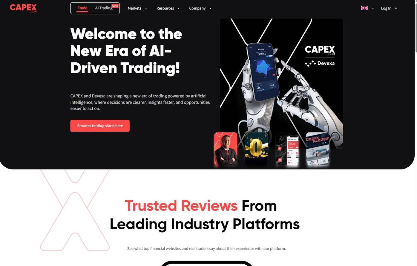 Screenshot of the CAPEX website
