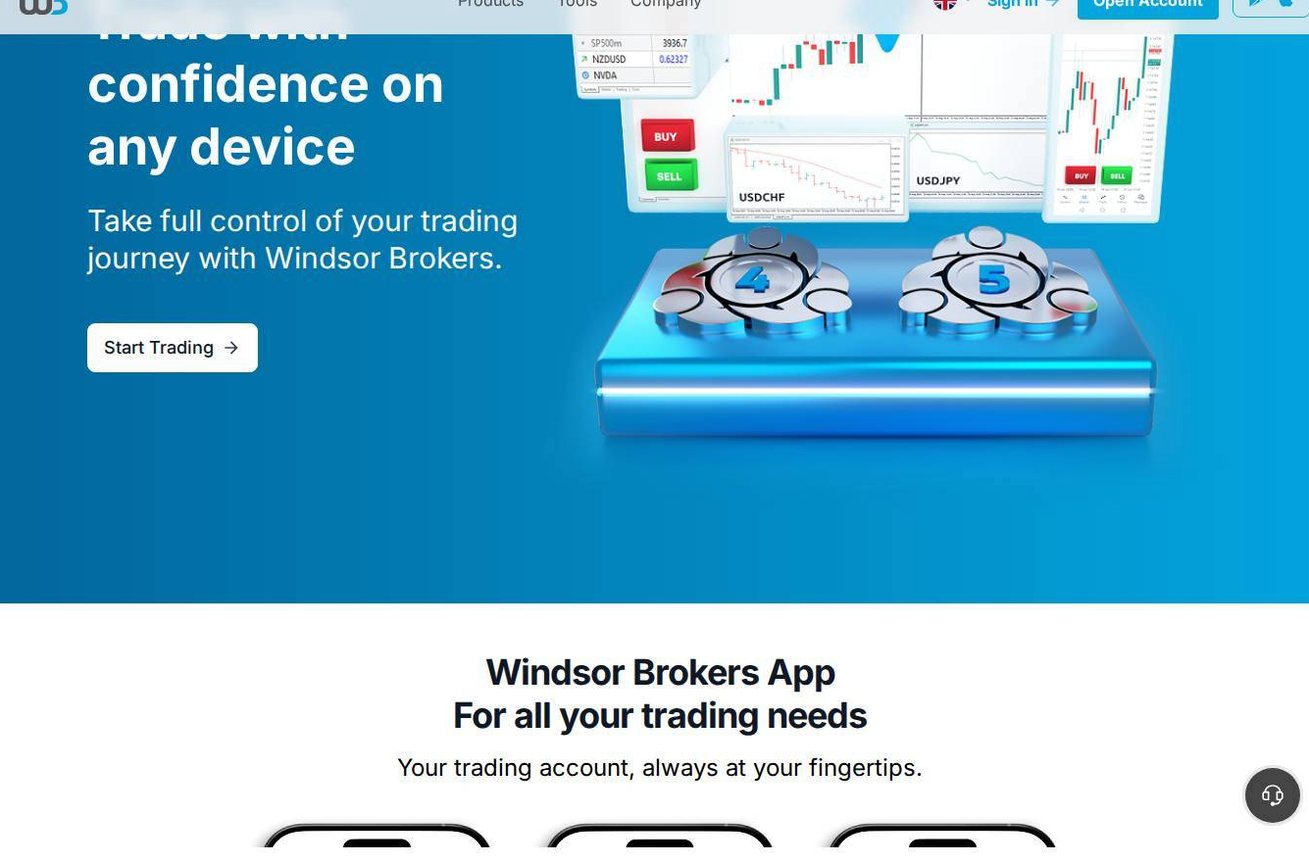 The platform page on the Windsor Brokers website